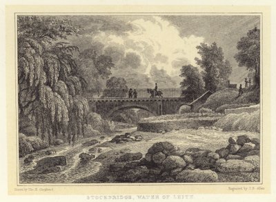 Stockbridge, Leith Suyu (gravür) by Thomas Hosmer (after) Shepherd