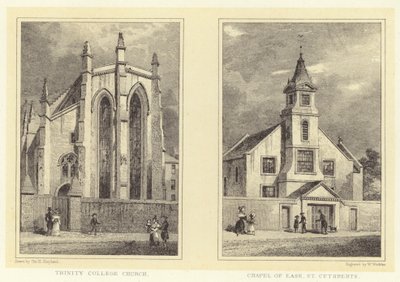 Trinity Koleji Kilisesi; Kolaylık Şapeli, St Cuthberts (gravür) by Thomas Hosmer (after) Shepherd