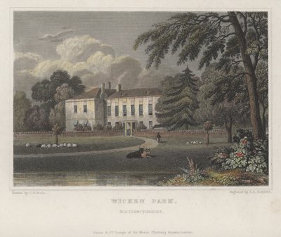 Wicken Park, Northamptonshire (renkli gravür) by Thomas Hosmer (after) Shepherd