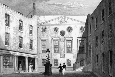 Eczacılar Salonu, Pilgrim St., Blackfriars, J. Hinchliff tarafından oyulmuş, 1831 by Thomas Hosmer Shepherd