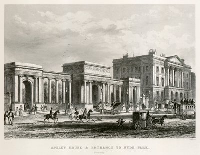 Apsley Evi, Hyde Park Köşesi, Londra, 1850 by Thomas Hosmer Shepherd