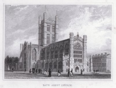 Bath Abbey Kilisesi (gravür) by Thomas Hosmer Shepherd