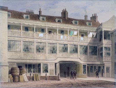 Belle Sauvage Yard, Ludgate Hill, Londra, c1850 by Thomas Hosmer Shepherd