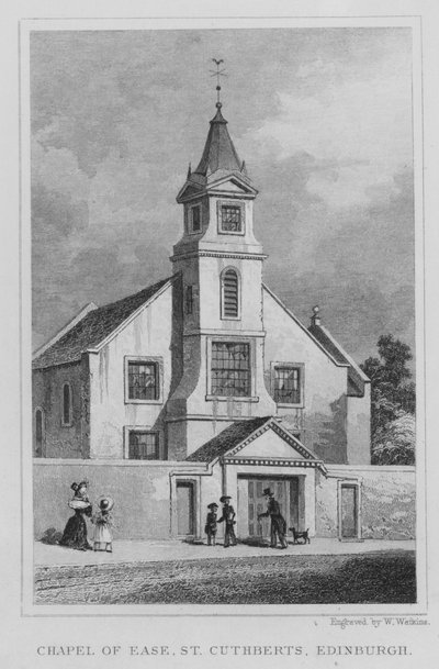 Kolaylık Şapeli, St Cuthberts, Edinburgh (gravür) by Thomas Hosmer Shepherd