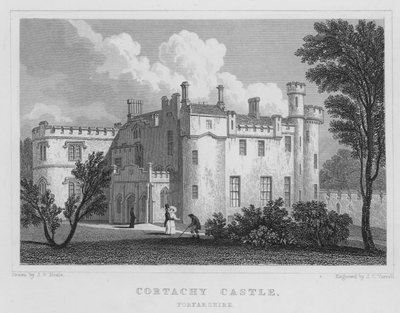Cortachy Kalesi, Forfarshire (gravür) by Thomas Hosmer Shepherd