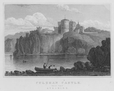 Culzean Kalesi, Batı Görünümü, Ayrshire (gravür) by Thomas Hosmer Shepherd