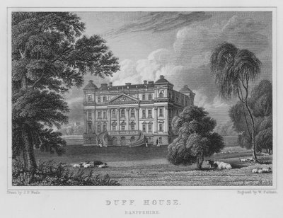 Duff House, Banffshire (gravür) by Thomas Hosmer Shepherd