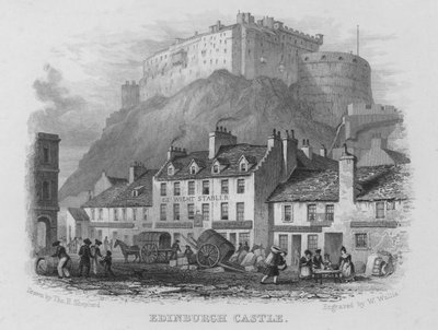 Edinburgh Kalesi (gravür) by Thomas Hosmer Shepherd