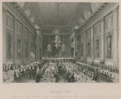 Mason Salonu; Royal Humane Society'nin akşam yemeği by Thomas Hosmer Shepherd