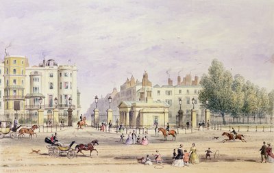 Grosvenor Kapısı ve Yeni Loca, 1851 by Thomas Hosmer Shepherd