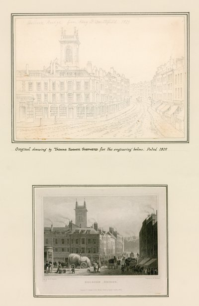 Holborn Köprüsü, Londra by Thomas Hosmer Shepherd
