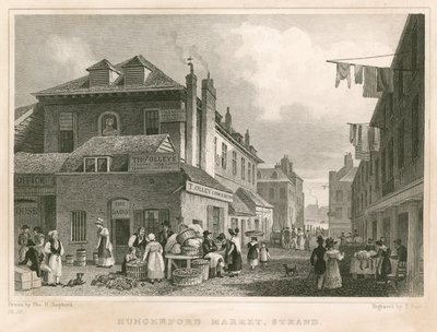 Hungerford Market, York Binaları yakınında, The Strand, Londra by Thomas Hosmer Shepherd