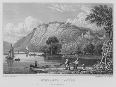 Kinfauns Kalesi, Perthshire (gravür) by Thomas Hosmer Shepherd
