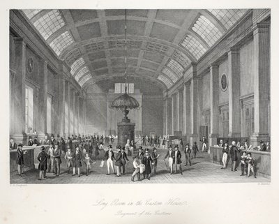 Özel Evdeki Uzun Oda, 'Kostümleri ve Törenleriyle Londra İç Mekanları' pub'ından. Joseph Mead, Londra, c.1843 (çelik oyma) by Thomas Hosmer Shepherd