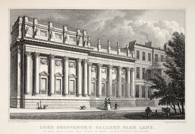 Lord Grosevenor's Gallery, Park Lane, 'Londra and it's Environs in the Nineteenth Century' barından. Jones und Co., 1827-1829 by Thomas Hosmer Shepherd