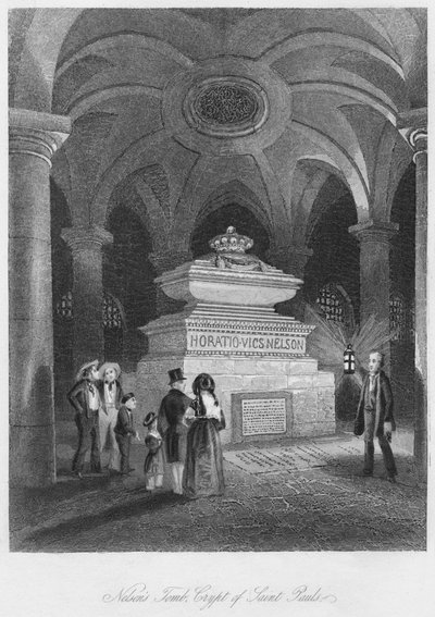 Nelsons Mezarı, Aziz Pauls Mahzeni, c1841 by Thomas Hosmer Shepherd