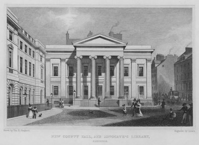 New County Hall ve Avukat Kütüphanesi, Edinburgh (gravür) by Thomas Hosmer Shepherd