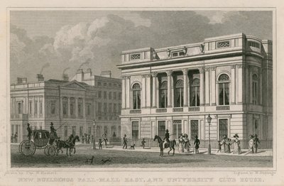 Yeni binalar Pall Mall East ve University Club House by Thomas Hosmer Shepherd