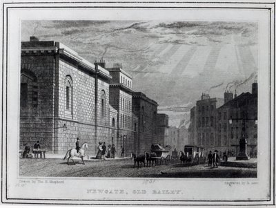 Newgate prison and the Old Bailey, engraved by Robert Acon, 1831  by Thomas Hosmer Shepherd