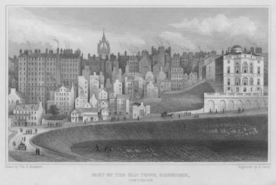 Old Town, Edinburgh (gravür) parçası by Thomas Hosmer Shepherd