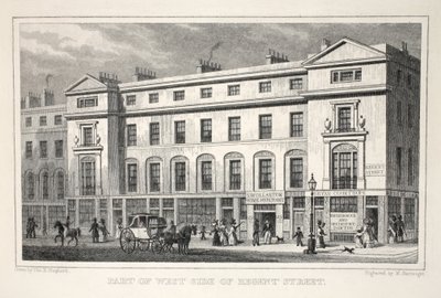 'Londra and it's Environs in the Nineteenth Century' barından Regent Caddesi'nin Batı Yakası'nın bir parçası. Jones und Co., 1827-1829 by Thomas Hosmer Shepherd