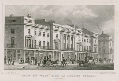 Regent Street, Londra'nın batı tarafının bir parçası by Thomas Hosmer Shepherd