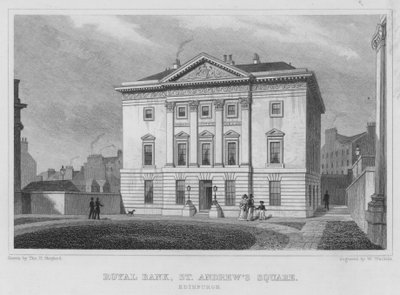 Royal Bank, St Andrew's Square, Edinburgh (gravür) by Thomas Hosmer Shepherd