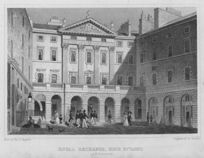 Royal Exchange, High Street, Edinburgh (gravür) by Thomas Hosmer Shepherd