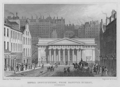 Kraliyet Enstitüsü, Hanover Street, Edinburgh (gravür) by Thomas Hosmer Shepherd