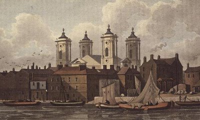 Aziz John Kilisesi, Smith Meydanı (aquatint) by Thomas Hosmer Shepherd