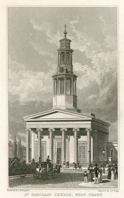 Aziz Pancras Kilisesi, batı cephesi by Thomas Hosmer Shepherd