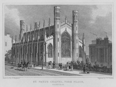 St Paul Şapeli, York Place, Edinburgh (gravür) by Thomas Hosmer Shepherd