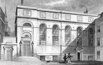 Kırtasiyeciler Salonu, Kırtasiyeciler Salonu Mahkemesi, W. Watkins tarafından oyulmuş, 1830 by Thomas Hosmer Shepherd