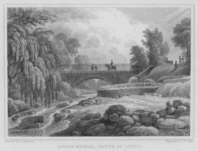Stockbridge, Leith Suyu (gravür) by Thomas Hosmer Shepherd
