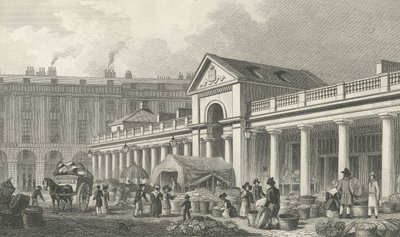 N.W. yeni Covent Garden pazarının cephesi, 1827-30 by Thomas Hosmer Shepherd