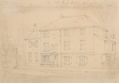 The Old Pied Bull Inn, Islington (kağıt üzerine mürekkep) by Thomas Hosmer Shepherd