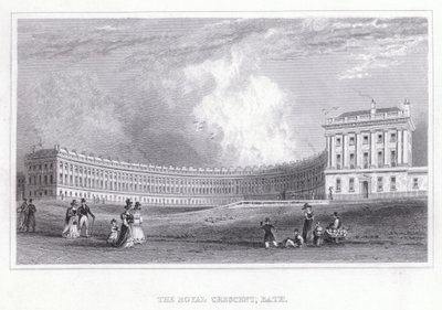 Royal Crescent, Banyo (gravür) by Thomas Hosmer Shepherd