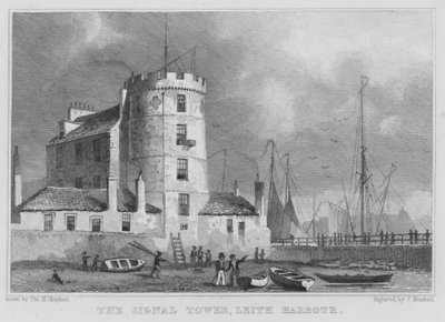 Sinyal Kulesi, Leith Harbour (gravür) by Thomas Hosmer Shepherd