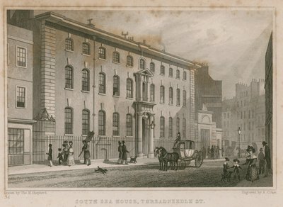 Güney Denizi Evi, Threadneedle Caddesi, Londra by Thomas Hosmer Shepherd