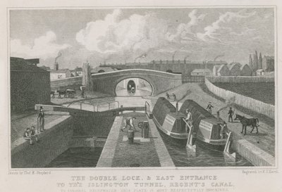 Islington Tüneli'ne çift kilit ve doğu girişi by Thomas Hosmer Shepherd