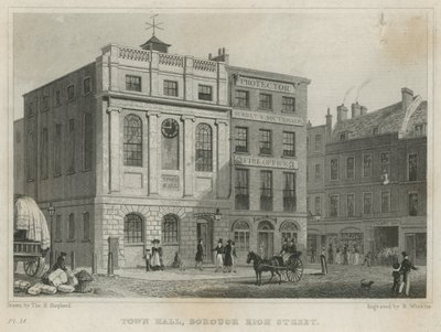 Belediye Binası, Borough High Street (gravür) by Thomas Hosmer Shepherd