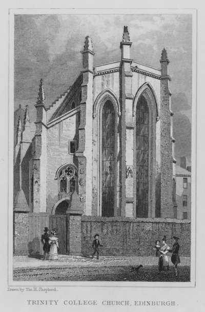 Trinity College Kilisesi, Edinburgh (gravür) by Thomas Hosmer Shepherd