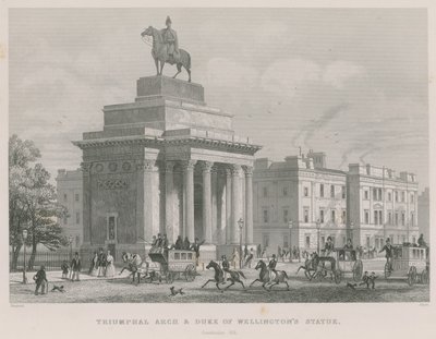 Zafer Takı ve Wellington Heykeli Dükü, Anayasa Tepesi, Hyde Park, Londra by Thomas Hosmer Shepherd