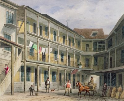 Blue Boar Inn avlusunun görünümü, no.30 Aldgate, 1850 dolayları by Thomas Hosmer Shepherd