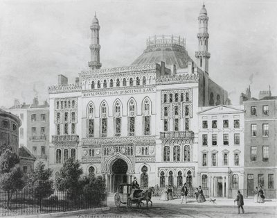 Kraliyet Bilim ve Sanat Panoptikonunun Görünümü, 1825 (litografi) by Thomas Hosmer Shepherd
