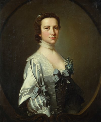 Van Dyck Elbiseli Bir Kadının Portresi (tuval üzerine yağlıboya) by Thomas Hudson