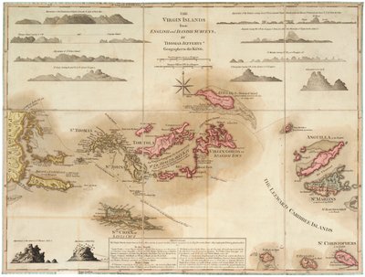 İngiliz ve Danimarka araştırmalarından Virgin Adaları by Thomas Jefferys