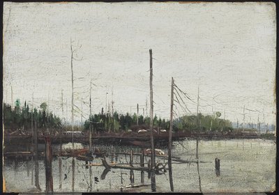 Boğulmuş Toprak, 1912 (kağıt üzerine yağlıboya (kabartma tuval dokusu ile) ahşap üzerine) by Tom Thomson