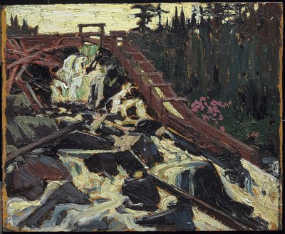 Timber Chute, 1915 (kompozit odun hamuru tahtası üzerinde yağ) by Tom Thomson