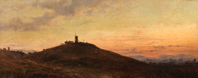Gün batımında yel değirmeni (gemide yağ) by Thomas Jr. Whittle